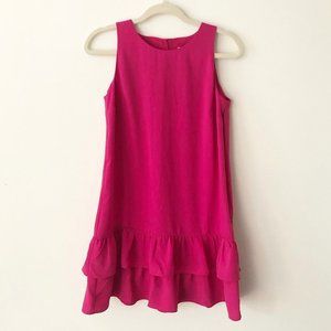 LOFT Vibrant Pink Flounce Dress NWT 8P